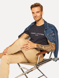 Camiseta Tommy Hilfiger Masculina Core Logo Tee Azul Marinho