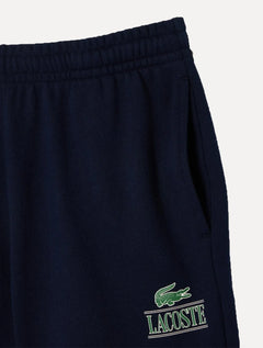 Bermuda Lacoste Moletom Masculina Jogger Logo Vintage Azul Marinho