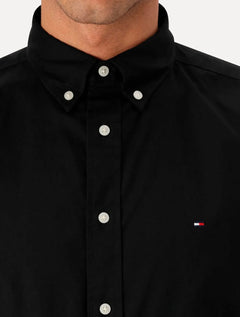 Camisa Tommy Hilfiger Masculina Regular Core Flex Poplin Preta