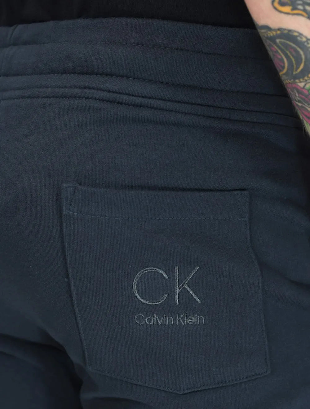Calça Calvin Klein Masculina Moletom Back Logo Azul Marinho