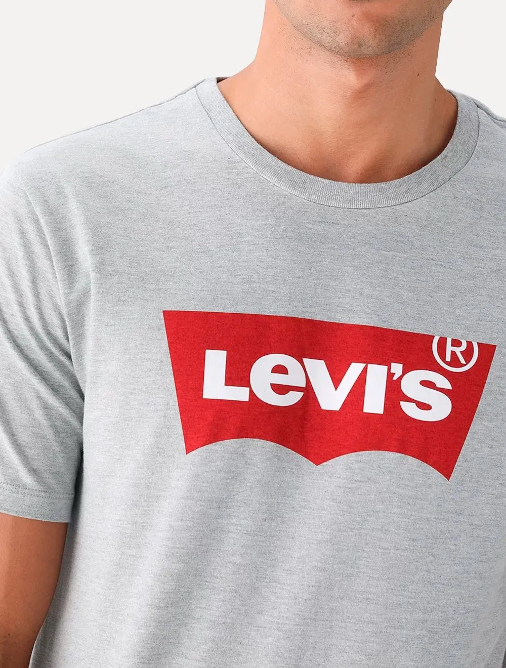 Camiseta Levis Masculina Logo Batwing Cinza Mescla