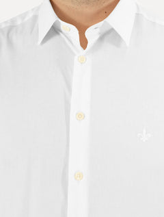 Camisa Dudalina Masculina Slim Tricoline Lisa Stretch Branca