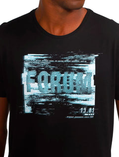 Camiseta Forum Masculina Logo Glitch Preta
