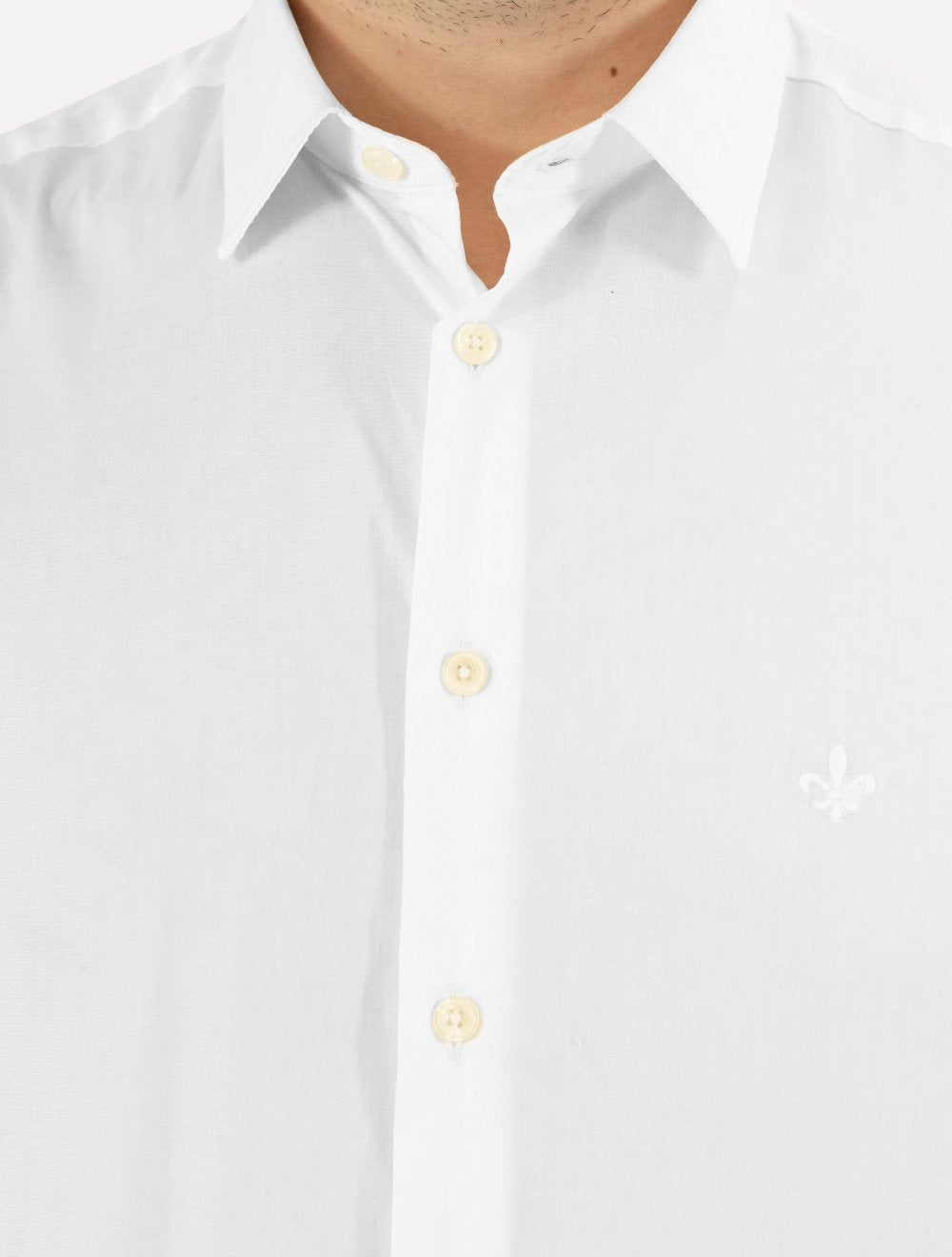 Camisa Dudalina Masculina Slim Tricoline Lisa Stretch Branca