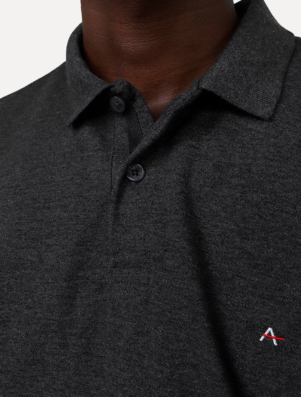 Polo Aramis Masculina Piquet Inner Detail Tape Grafite Mescla