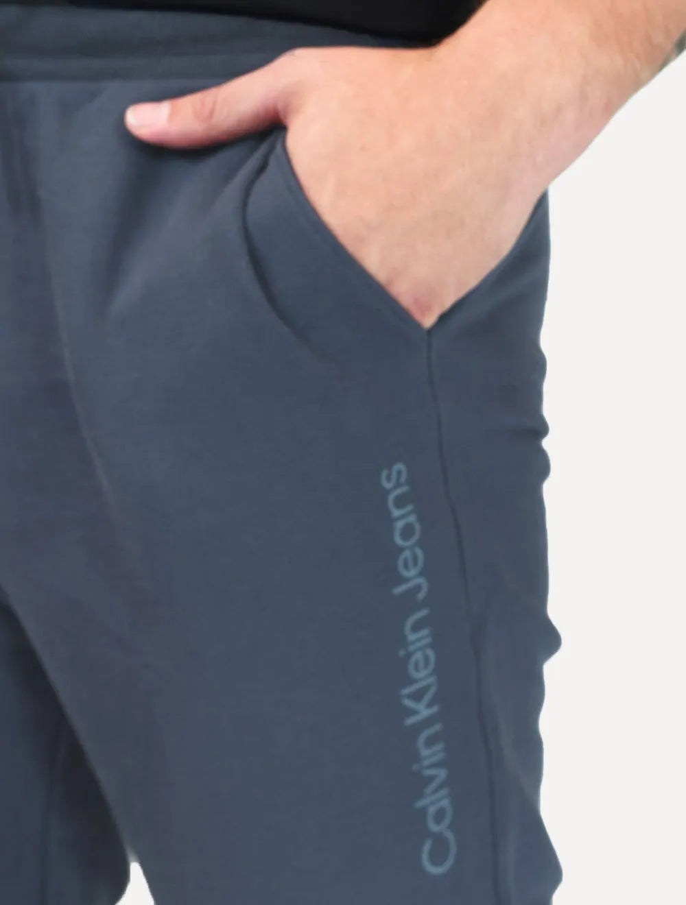 Calça Calvin Klein Jeans Masculina Moletom Side New Logo Azul Marinho