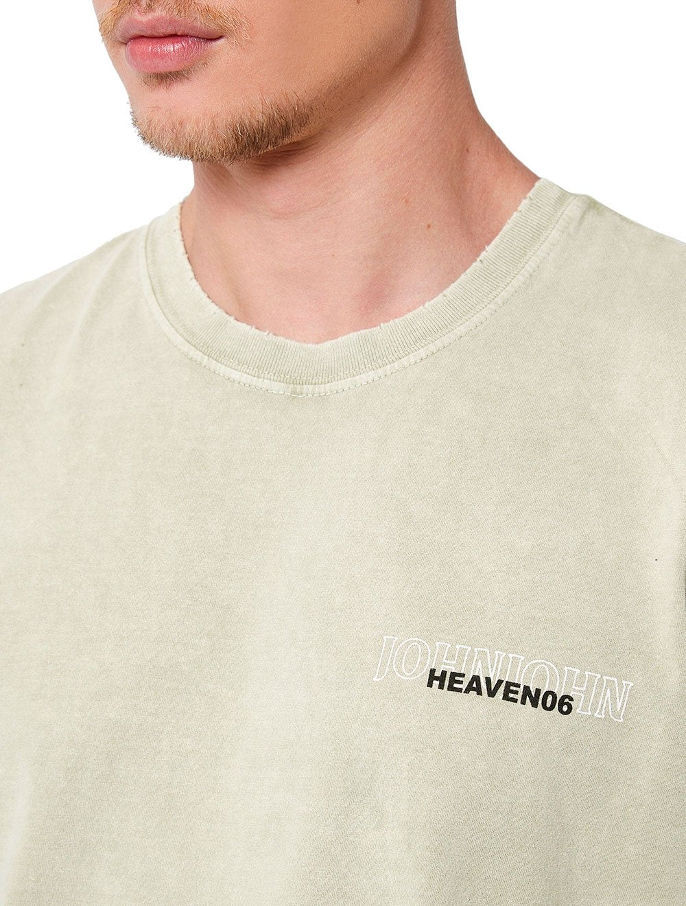 Camiseta John John Masculina Relaxed Chains Stoned Cinza Claro