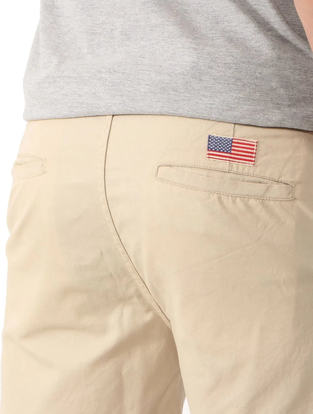 Short Ralph Lauren Masculino Sarja Chino Black Icon Cáqui Claro