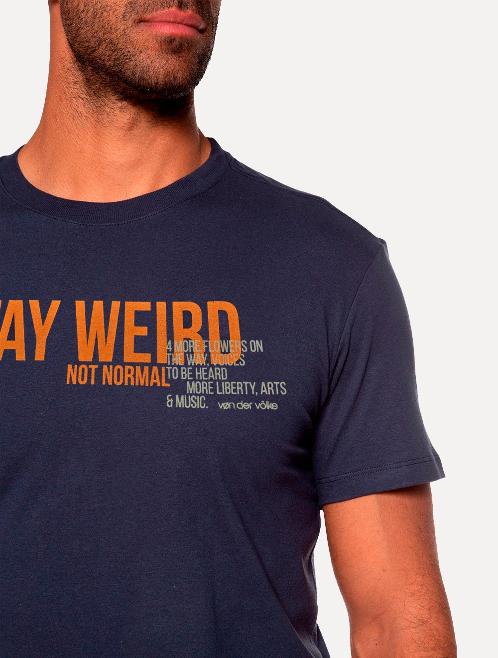 Camiseta Von der Volke Masculina Origineel Stay Weird Azul Marinho