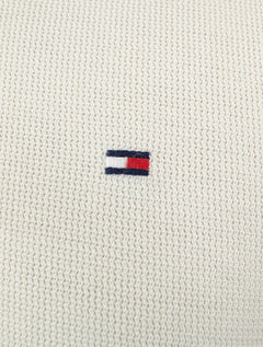 Polo Tommy Hilfiger Masculina Mercerised Jacquard Off White