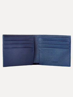 Carteira Lacoste Masculina Classic Bifold Petit Piquet Azul Marinho