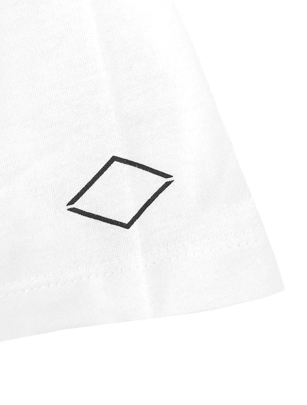 Camiseta Replay Masculina C-Neck Quadrato Brand Branca