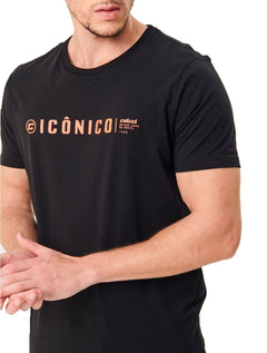 Camiseta Colcci Masculina Icônico Print Preta