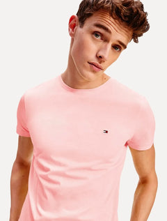 Camiseta Tommy Hilfiger Masculina Essential Cotton Rosa Claro
