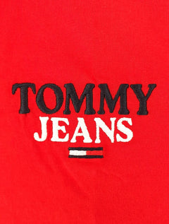 Polo Tommy Jeans Masculina Malha Regular Washed Jersey Vermelho Escarlate
