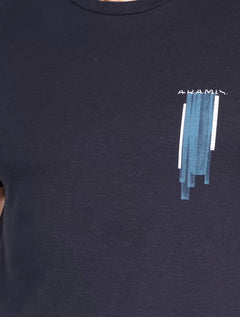 Camiseta Aramis Masculina Regular Estampa Peito Aquarela Azul Marinho