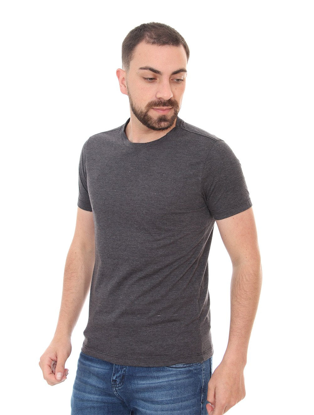 Camiseta Sergio K Masculina Back To Basics Blue Logo Chumbo Mescla