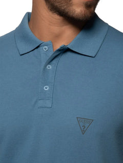 Polo Guess Masculina Piquet Rigel Blue Azul Índigo