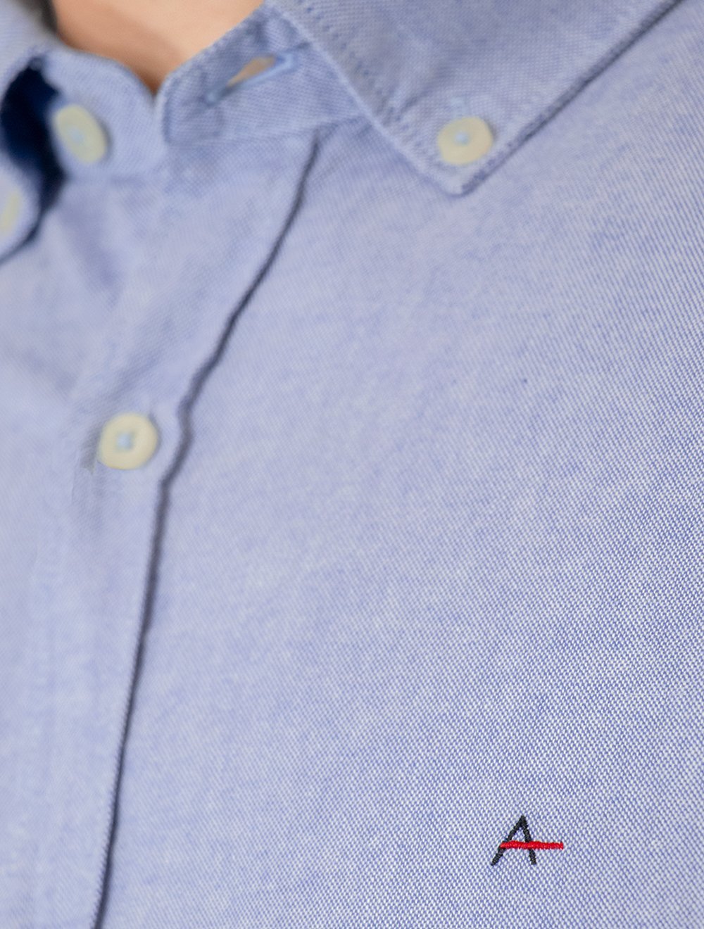 Camisa Aramis Masculina Slim Oxford Button Down Azul Royal Mescla