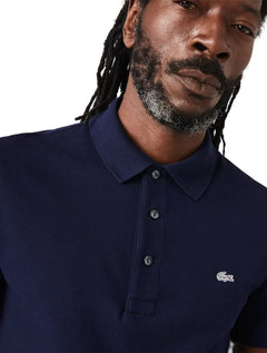 Polo Lacoste Masculina Piquet Slim Fit Stretch Azul Marinho