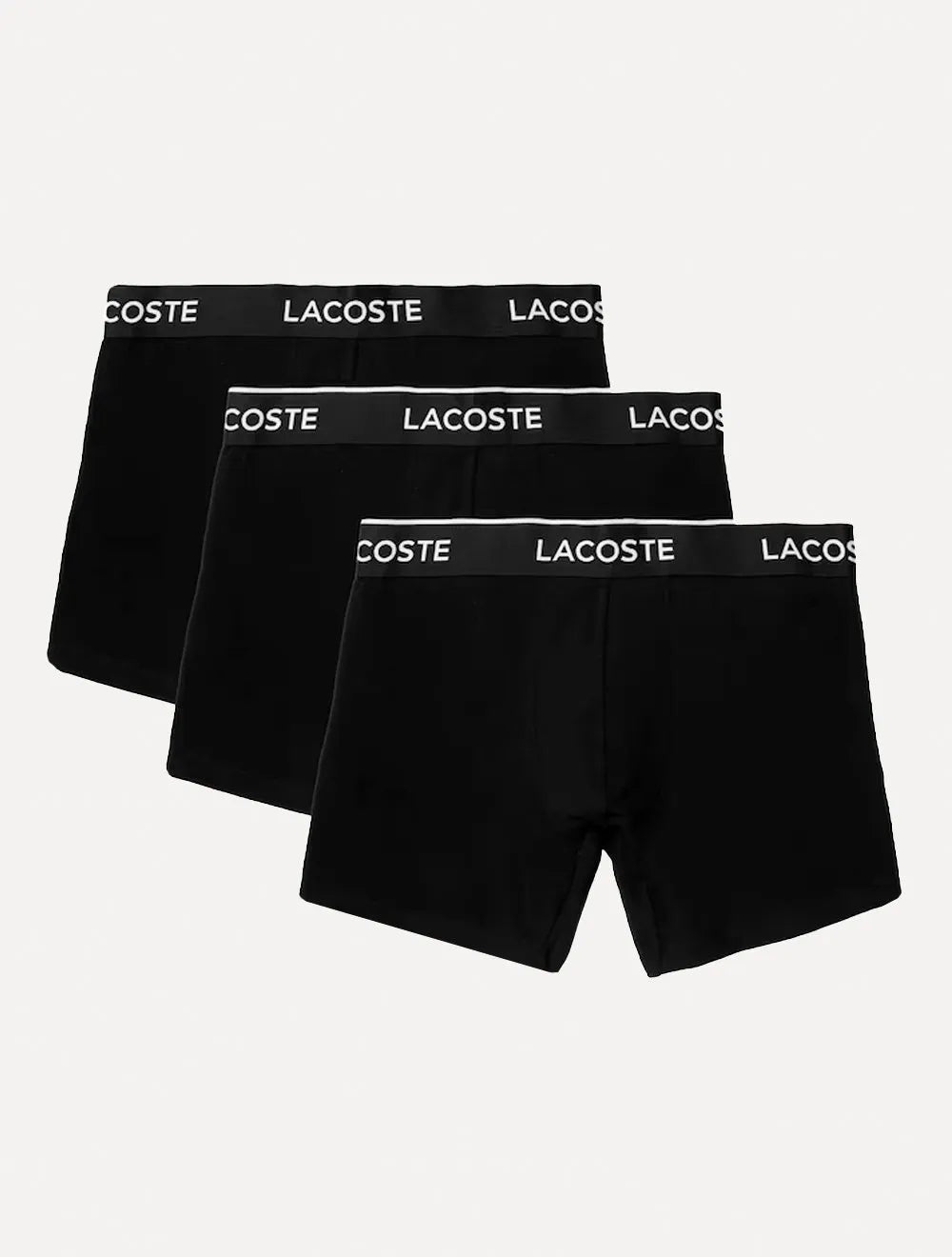 Cuecas Lacoste Boxer Long Lettered Waist Preta Pack 3UN