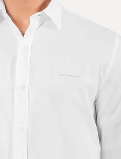 Camisa Calvin Klein Jeans Regular Plain Grey Logo Branca