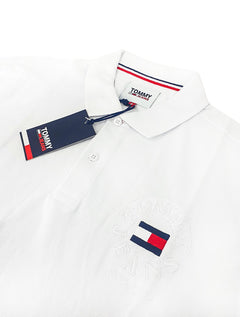 Polo Tommy Jeans Masculino Regular Timeless Circle Branca