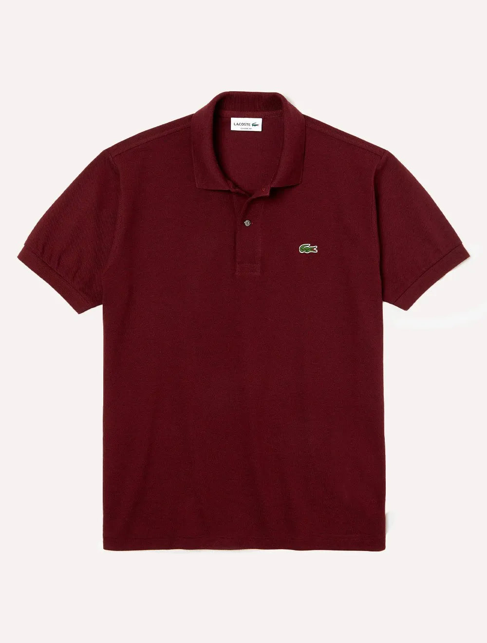 Camisa Polo Lacoste Masculina Classic Fit Mescla Bordô
