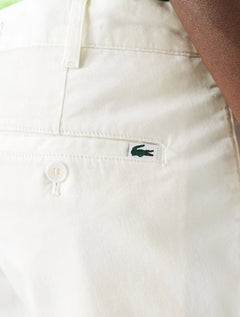 Bermuda Lacoste Masculina Sarja Slim Cotton Stretch Branca