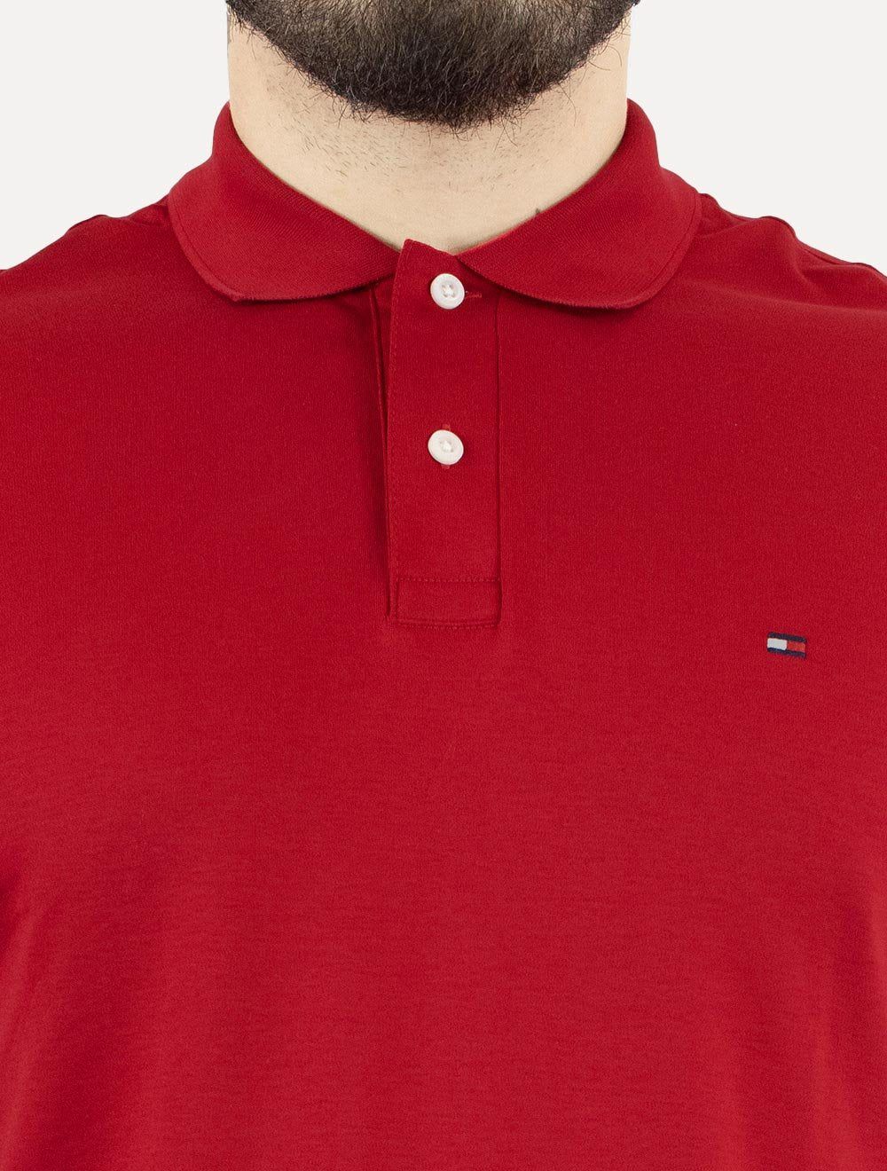 Polo Tommy Hilfiger Masculina Malha Liquid Cotton Seasonal Vermelha