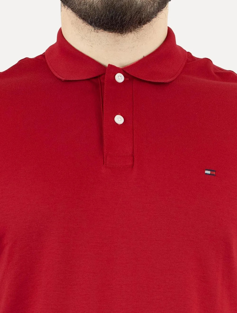Polo Tommy Hilfiger Masculina Malha Liquid Cotton Seasonal Vermelha
