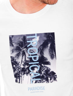Camiseta Calvin Klein Jeans Masculina Tropical Paradise Branca