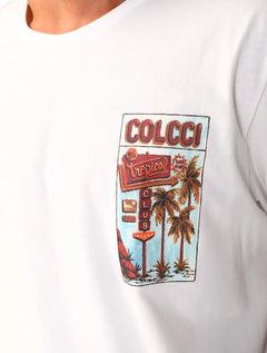 Camiseta Colcci Masculina Regular Tropical Club Off-White