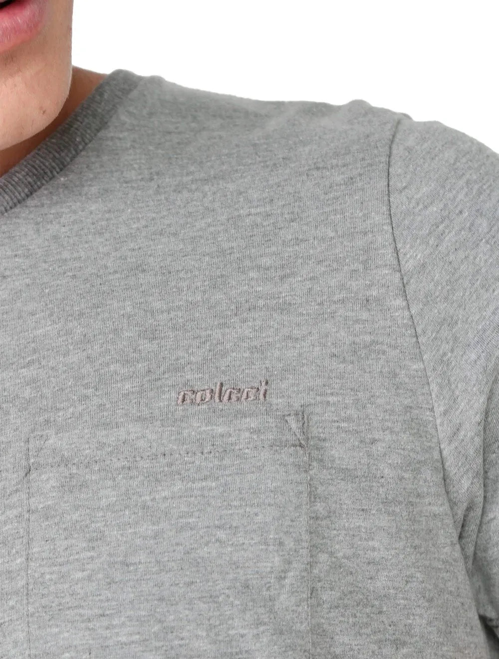 Camiseta Colcci Masculina Pocket Authentic Trademark Cinza Escuro Mescla