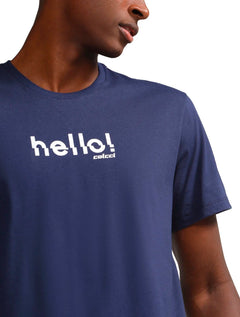 Camiseta Colcci Masculina Regular Hello! Azul Escuro
