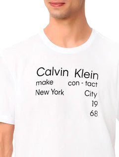 Camiseta Calvin Klein Masculina Make Contact New York Branca