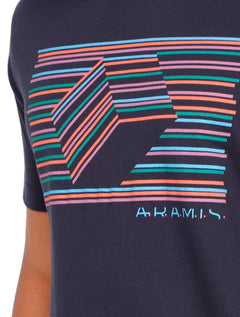 Camiseta Aramis Masculina Cubo Vazado Azul Marinho
