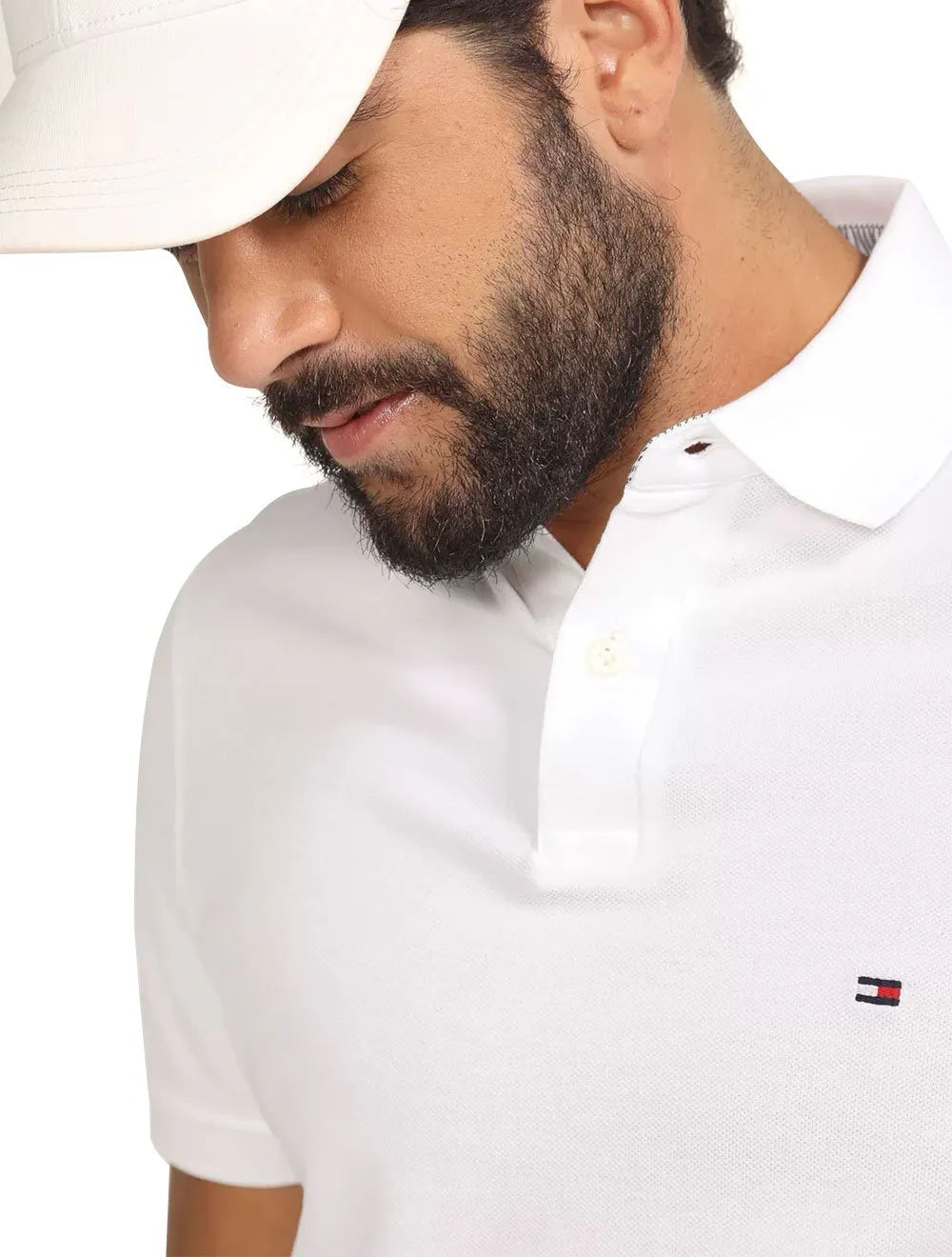 Polo Tommy Hilfiger Masculina Fit Ivy Branca