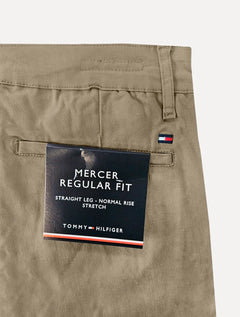 Calça Tommy Hilfiger Masculina Sarja Regular Fit Normal Rise Cáqui