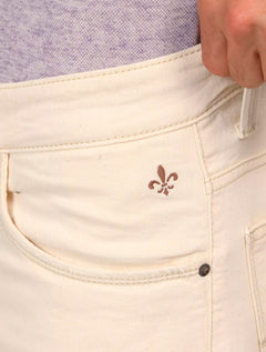 Bermuda Dudalina Sarja Comfort Linho Faca Off-White