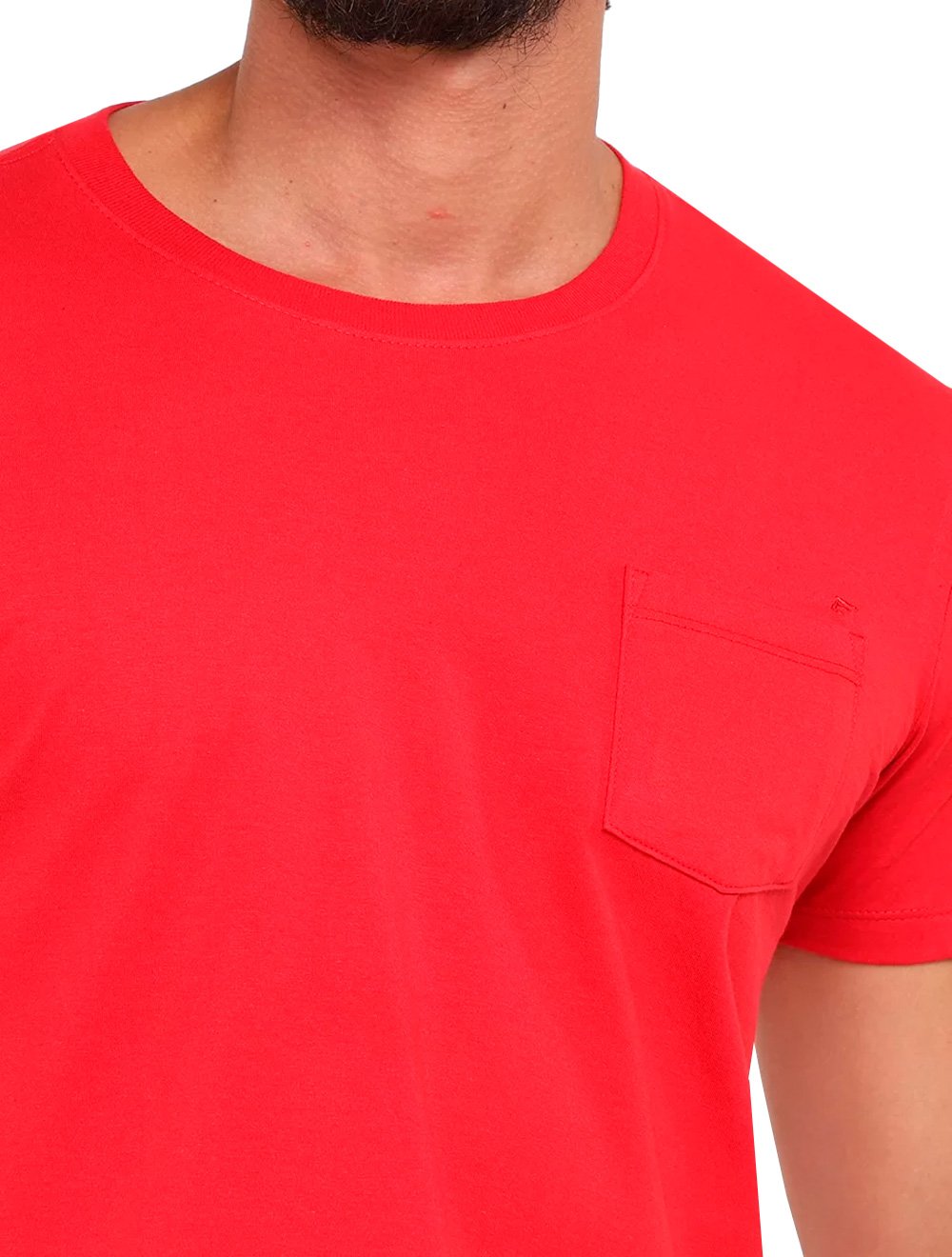 Camiseta Ellus Masculina Cotton Fine Logo Pocket Vermelha