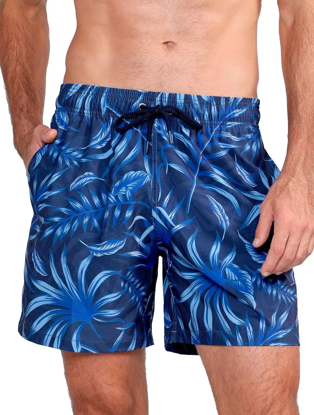Short Dudalina Masculino D'Água Floral Azul Escuro