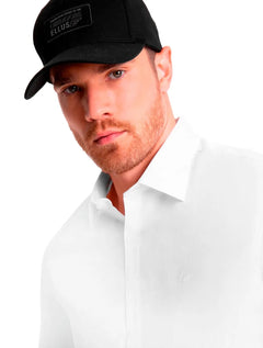 Camisa Ellus Masculina Tricoline LY Slim Italian Branca