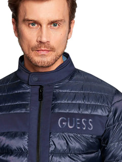 Jaqueta Guess Masculina Nylon Doudoune Urban Azul Marinho