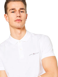 Polo Tommy Hilfiger Masculina Malha Clean Jersey Branco