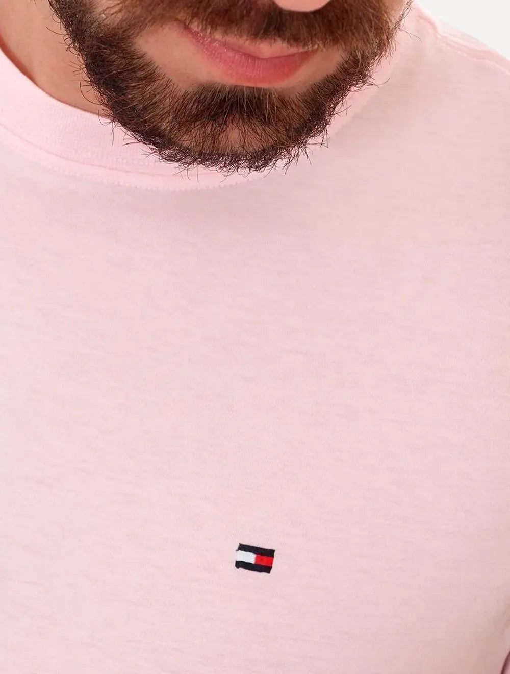 Camiseta Tommy Hilfiger Masculina Essential Cotton Icon Rosa Claro