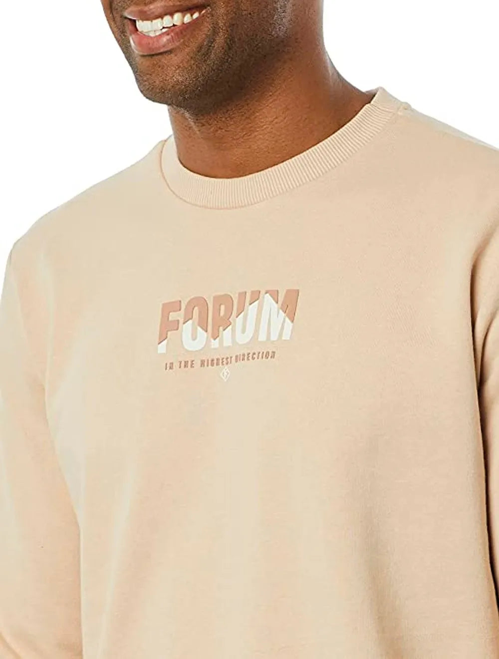 Moletom Forum Masculino Comfort Crewneck Highest Direction Caqui