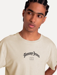 Camiseta Tommy Jeans Masculina Regular Grunge Arch Areia