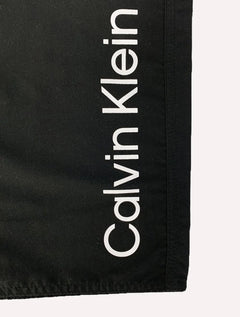 Bermuda Calvin Klein Swimwear Masculina D'Água Vertical New Logo Preta