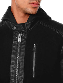 Jaqueta John John Masculina Hoodie Biker Mike Preta
